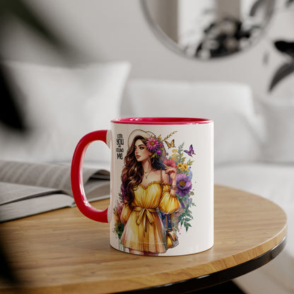 Lost You and Found Me Whimsical Floral Accent Mugs - Unique Coffee Cup, Perfect Gift for Her, Tea Lover, Home Decor, Birthday, Mother's Day