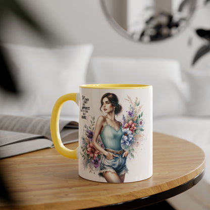 Money Can't Buy Happiness But It Can Buy Divorce Humoristic Inspirational Accent Mugs, Motivational Gift for Women, Floral Coffee Cup, Mother's Day Mug, Women Empowerment Drinkware