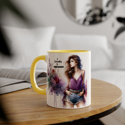 Stylish Quote Mug, Fashion Lover Gift, Narcissist Coffee Cup, Floral Design Mug, Unique Drinkware for Her