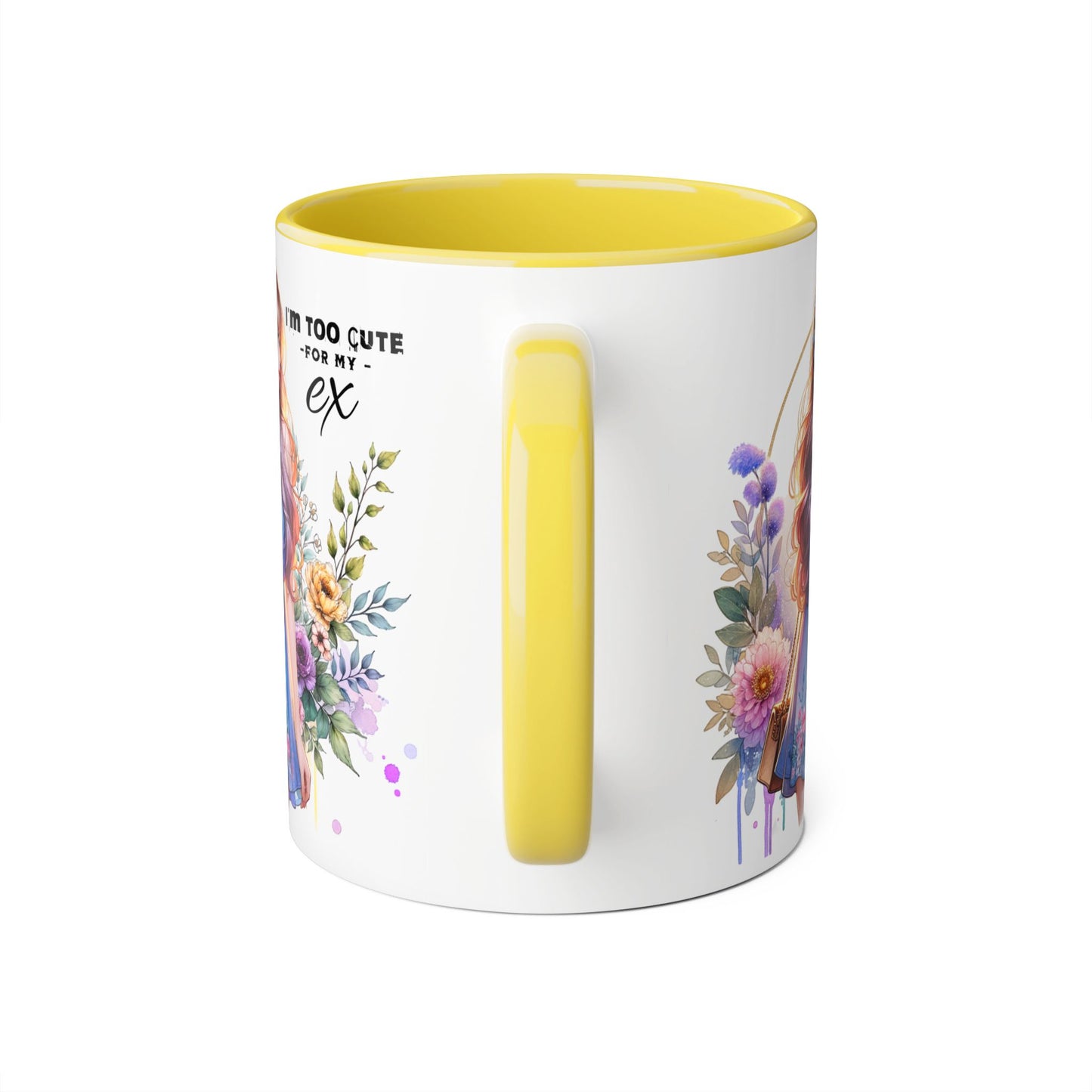 I'm Too Cute For My Ex Floral Ex-Partner Mug, Coffee Cup for Breakup Gifts, Girlfriend Present, Humor Mug, Cute Gift Idea for Her