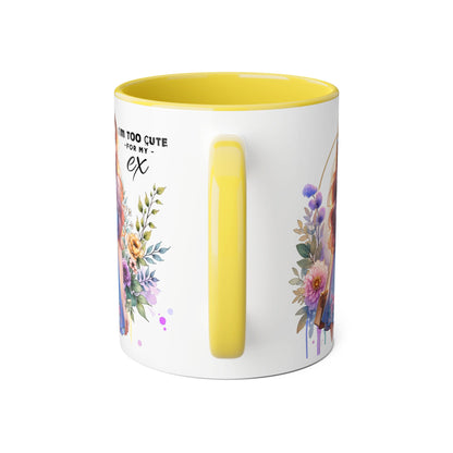 I'm Too Cute For My Ex Floral Ex-Partner Mug, Coffee Cup for Breakup Gifts, Girlfriend Present, Humor Mug, Cute Gift Idea for Her