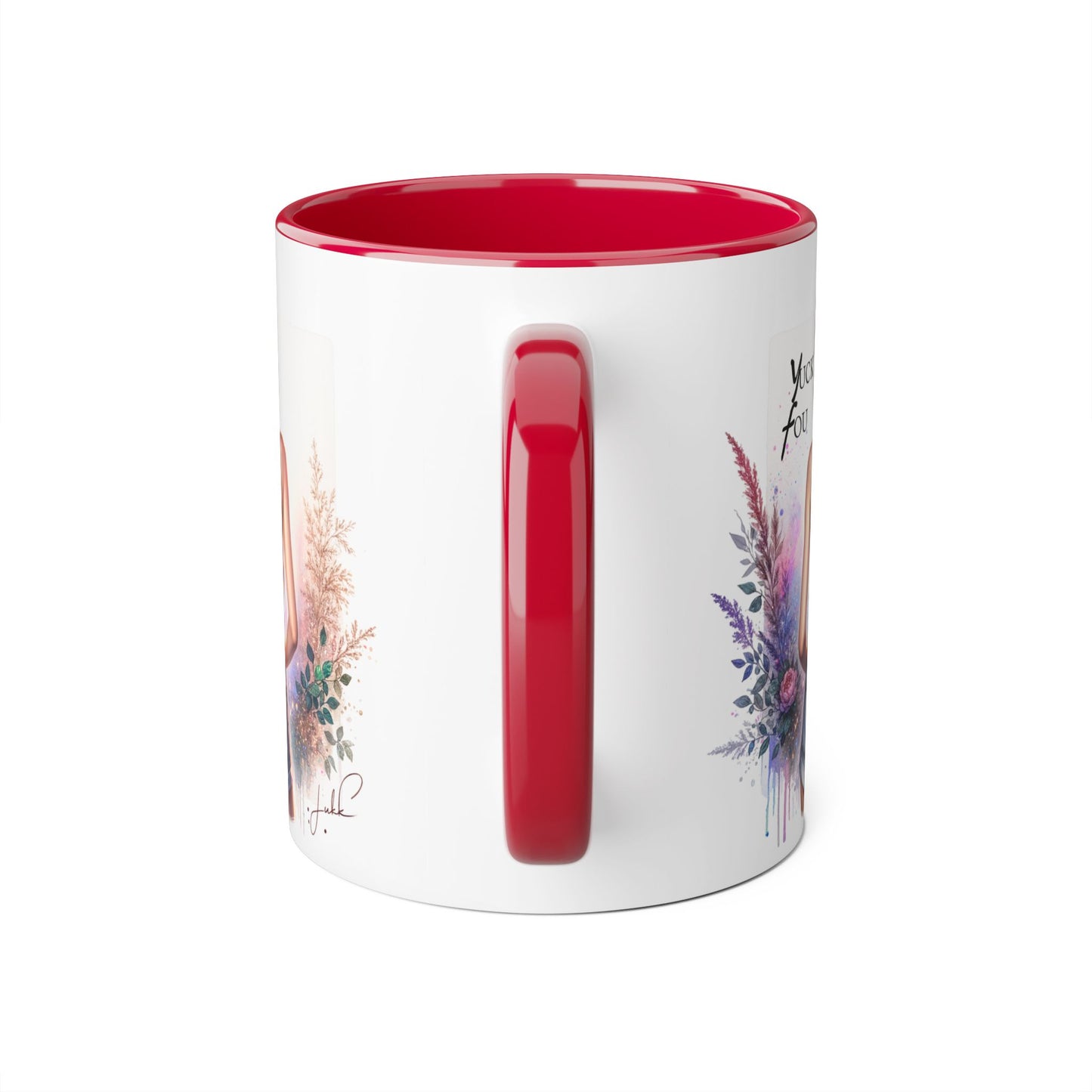 Yuck Fou Stylish Floral Accent Mug, Gift for Friends, Motivational Coffee Cup, Cute Home Decor, Art Lover's Mug, Perfect for Holidays