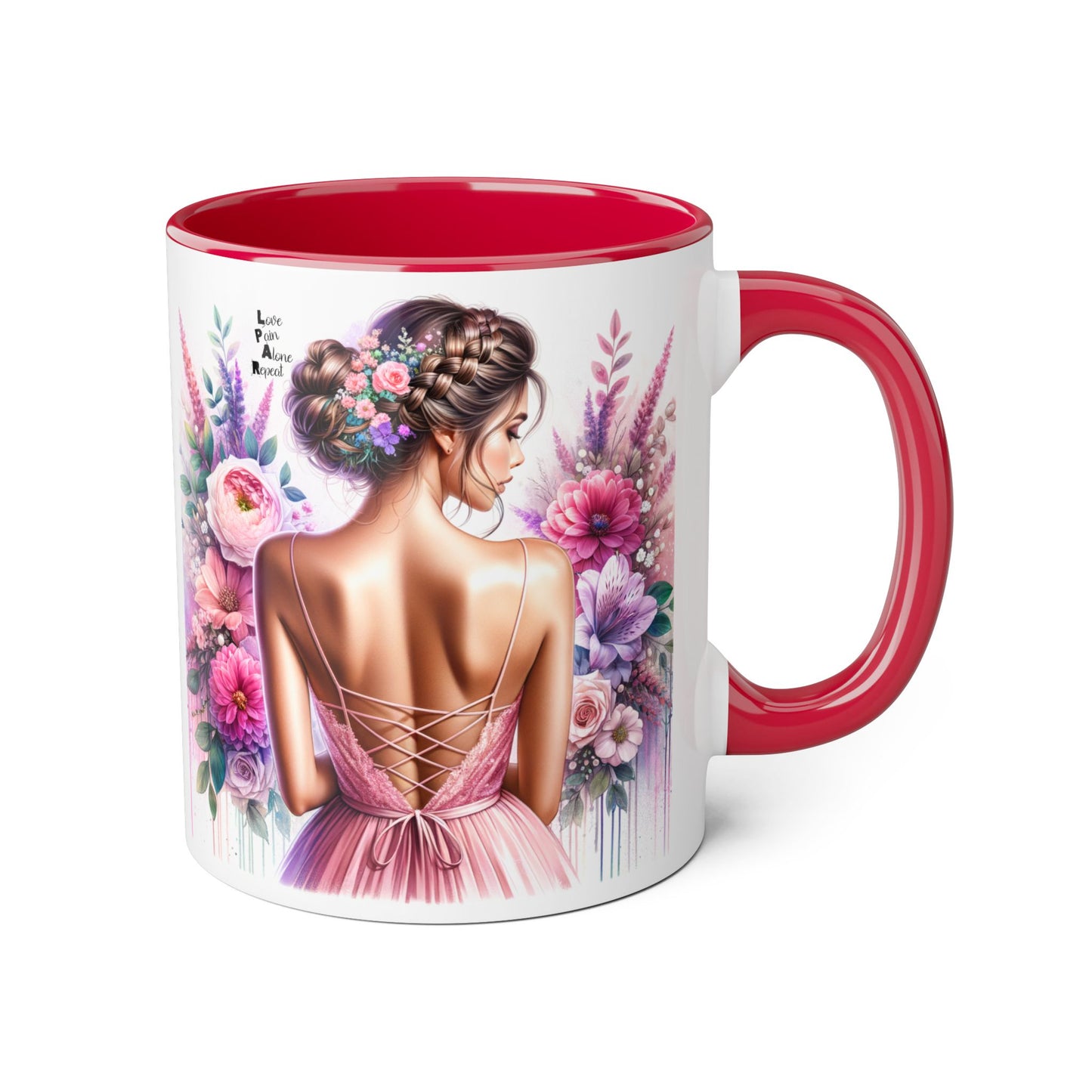 Floral Elegance Mug - Inspirational Coffee Cup, Gift for Her, Wedding Favor, Valentine's Day, Home Decor