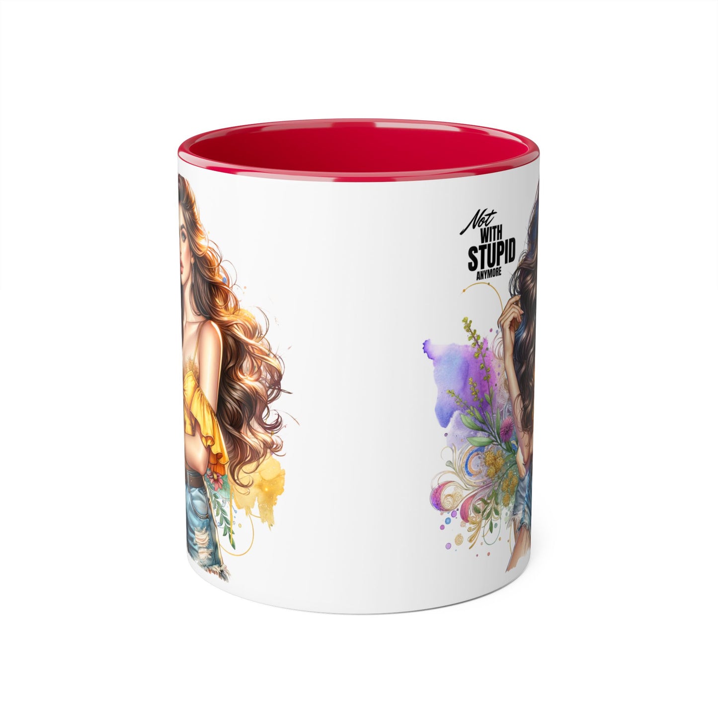 Not With Stupid Anymore Humoristic 11oz Accent Mug