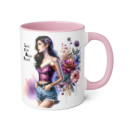 Floral Accent Mug, Personalized Coffee Cup, Artistic Drinkware, Unique Gift for Her, Women's Day Present, Home Decor