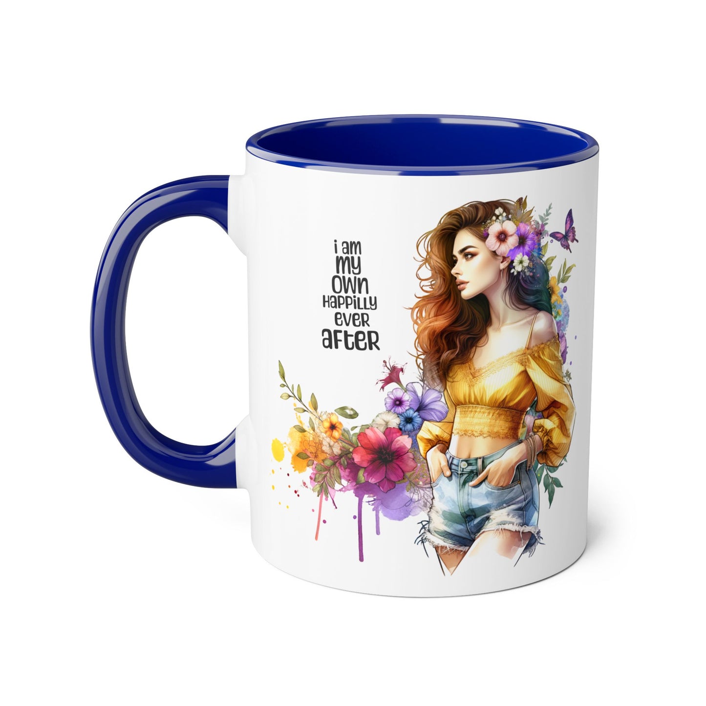 I Am My Own Happily Ever After Empowering Floral Mug, Perfect Gift for Self-Love, Coffee Lovers, or Celebrations like Birthdays and Weddings