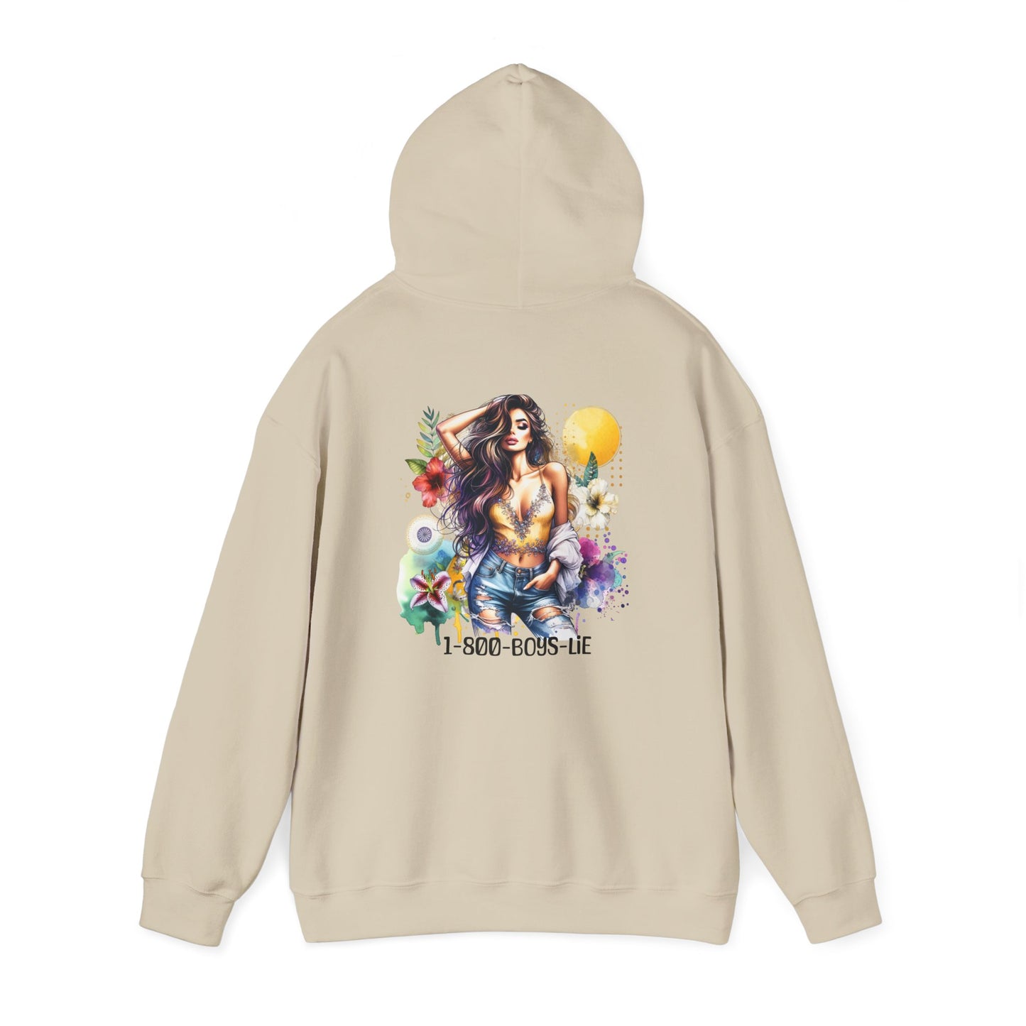 1-800-Boys-Lie Vibrant Floral Sweatshirt for Free Spirits, Comfortable Hoodie, Great for Spring, Casual Wear, Gift for Friends