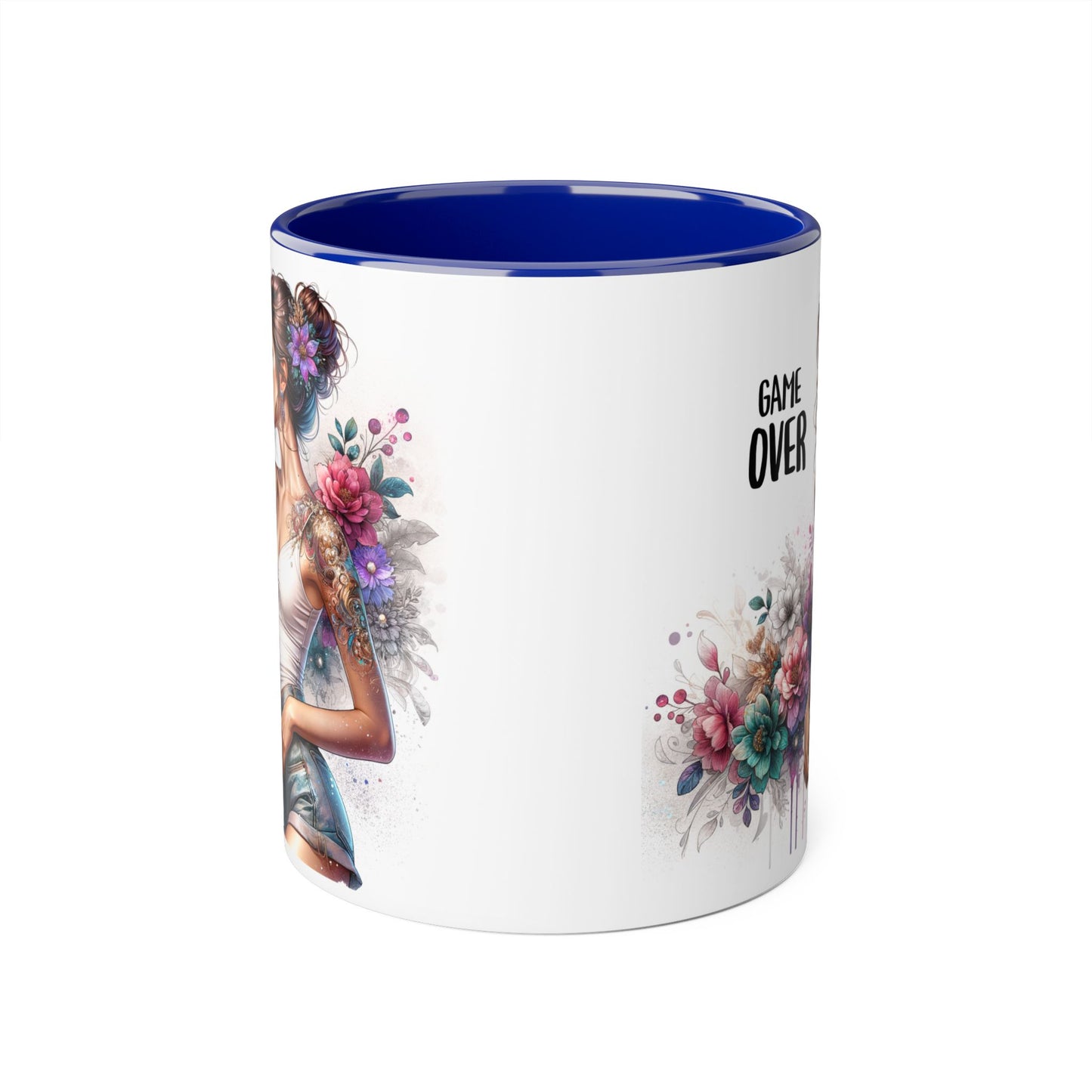 Floral Game Over Mug | Stylish Coffee Cup for Gamers | Unique Gift for Birthdays, Holidays, or Just Because, Tea Mug, Accent Mugs