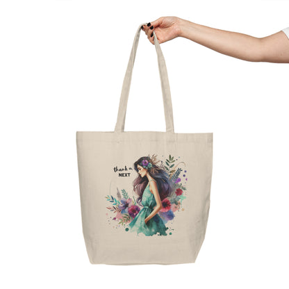 Thank U, Next Floral Thank You Canvas Tote Bag, Reusable Shopping Bag, Eco-Friendly Gift, Market Bag, Travel Tote