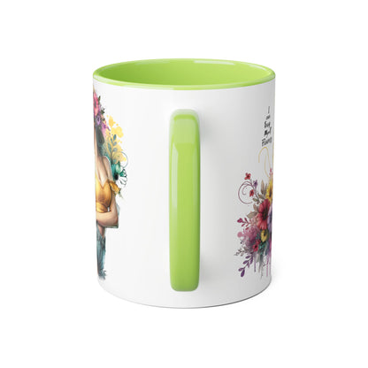 I Can Buy Myself Flowers Chic Floral Accent Mug, Coffee Cup, Gift for Flower Lovers, Tea Mug, Spring Decor, Mother's Day, Home Office Vibe