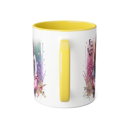 Stylish Accent Mug - 'Free and Loving Me' Coffee Cup, Perfect Gift for Coffee Lovers, Inspirational Drinkware, Cute Morning Mug