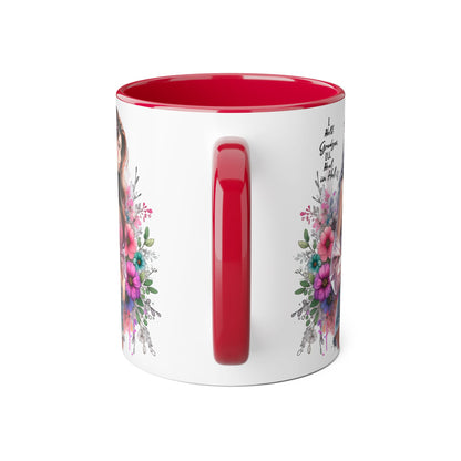 I Hold Grudges, I'll Heal in Hell  Humoristic Floral Accent Mug