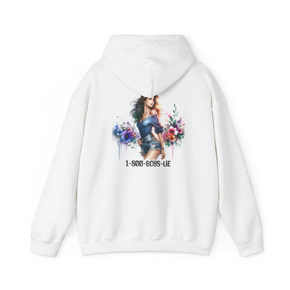 Sassy Floral Unisex Hoodie -1-800-Boys-Lie  - Trendy Streetwear, Casual Style, Perfect for Gifting, Spring Fashion, Cozy Layering