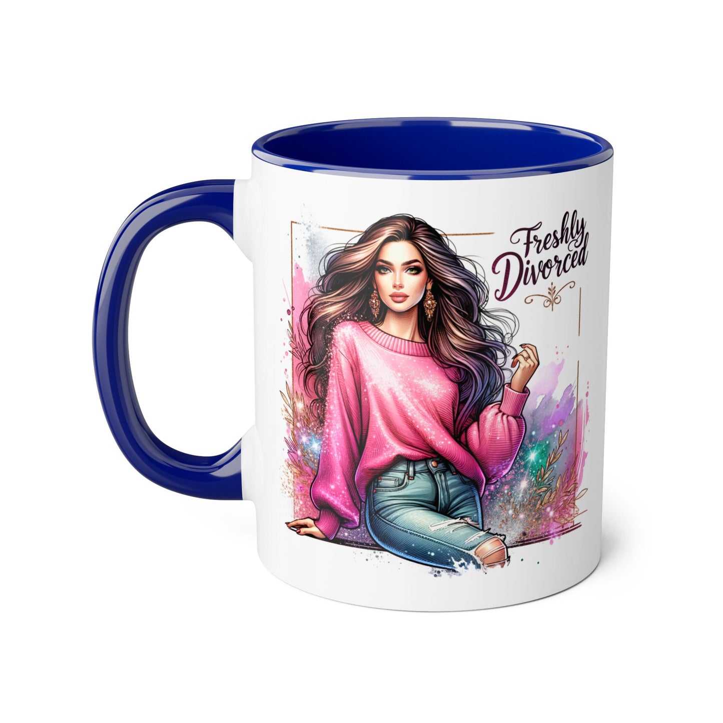 Freshly Divorced Accent Mug | Empowering Coffee Cup for Newly Single | Celebrate New Beginnings | Humorous Gift for Friends | Divorce [...]