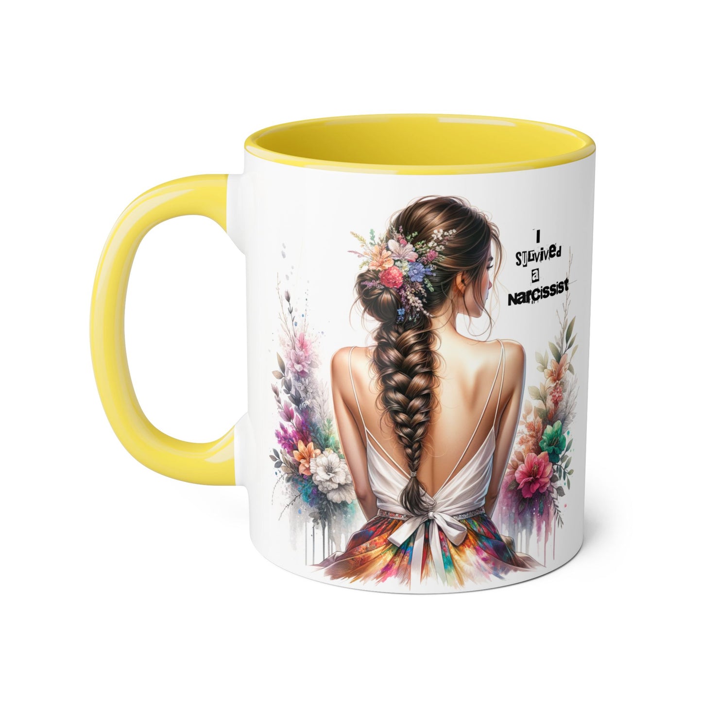 Beautiful Narcissist Accent Mug, Coffee Cup for Nature Lovers, Floral Mug, Birthday Gift, Self-Love, Inspirational Drinkware
