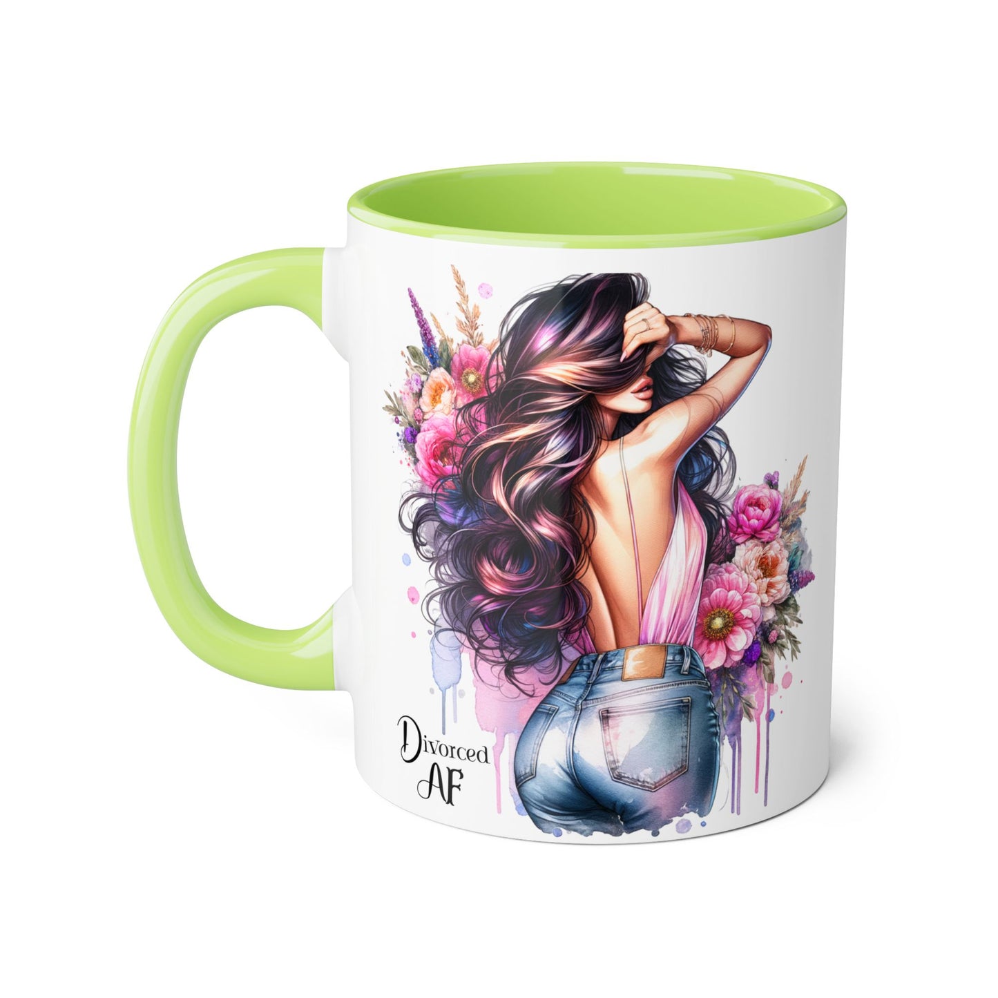 Stylish Coffee Mug, Floral Mug, Gift for Her, Divorce Mug, Affirmation Mug, Inspirational Drinkware