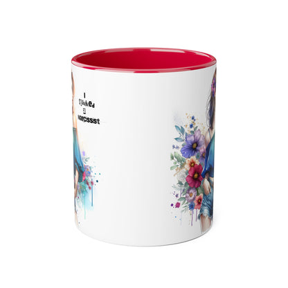 Stylish Floral Accent Mug, Trendy Coffee Cup, Gift for Her, Birthday Mug, Inspirational Drinkware