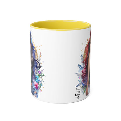 Bohemian Accent Mugs, Artistic Coffee Cup, Colorful Floral Mug, Gift for Her, Unique Art Collection, Cozy Vibe