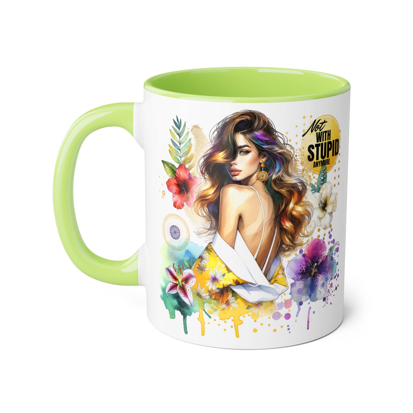 Not With Stupid Anymore Humoristic 11oz Accent Mug