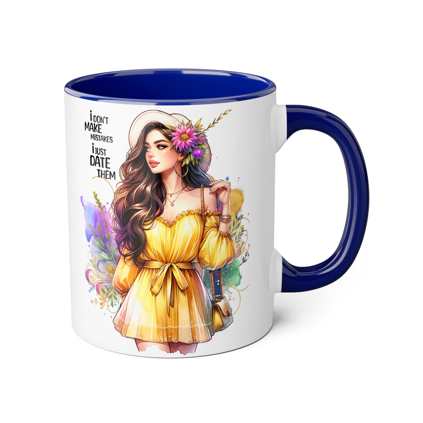 I Don't Make Mistakes, I Date Them Charming Accent Mugs - Perfect for Coffee Lovers and Gift Givers, Whimsical Artwork, Great for Special Occasions, Artful Drinkware, [...]