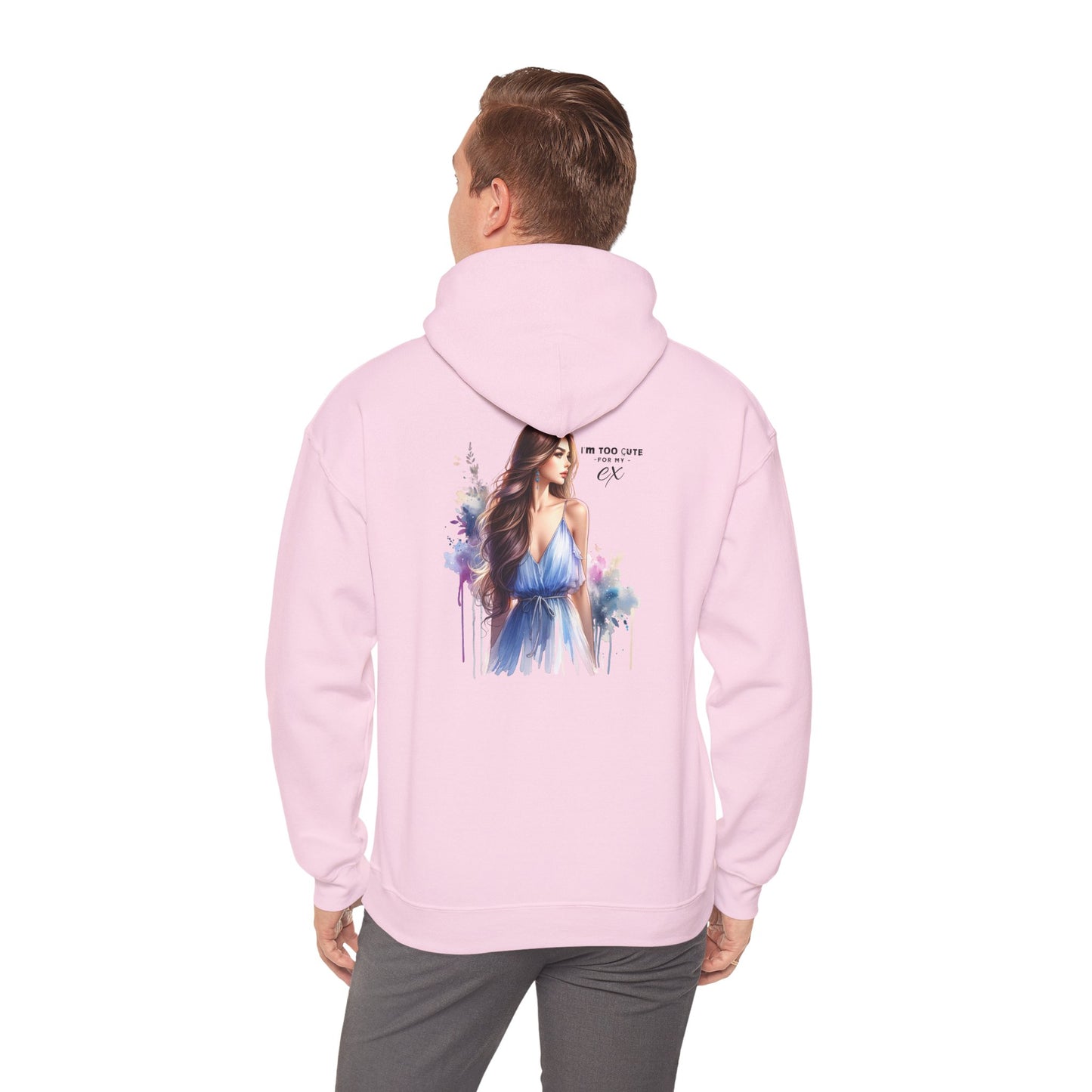 I'm Too Cute For My Ex Stylish Artistic Hoodie, Cozy Sweatshirt for All Occasions, Perfect Gift for Fashion Lovers, Trendy Layering Essential, Great for Holidays
