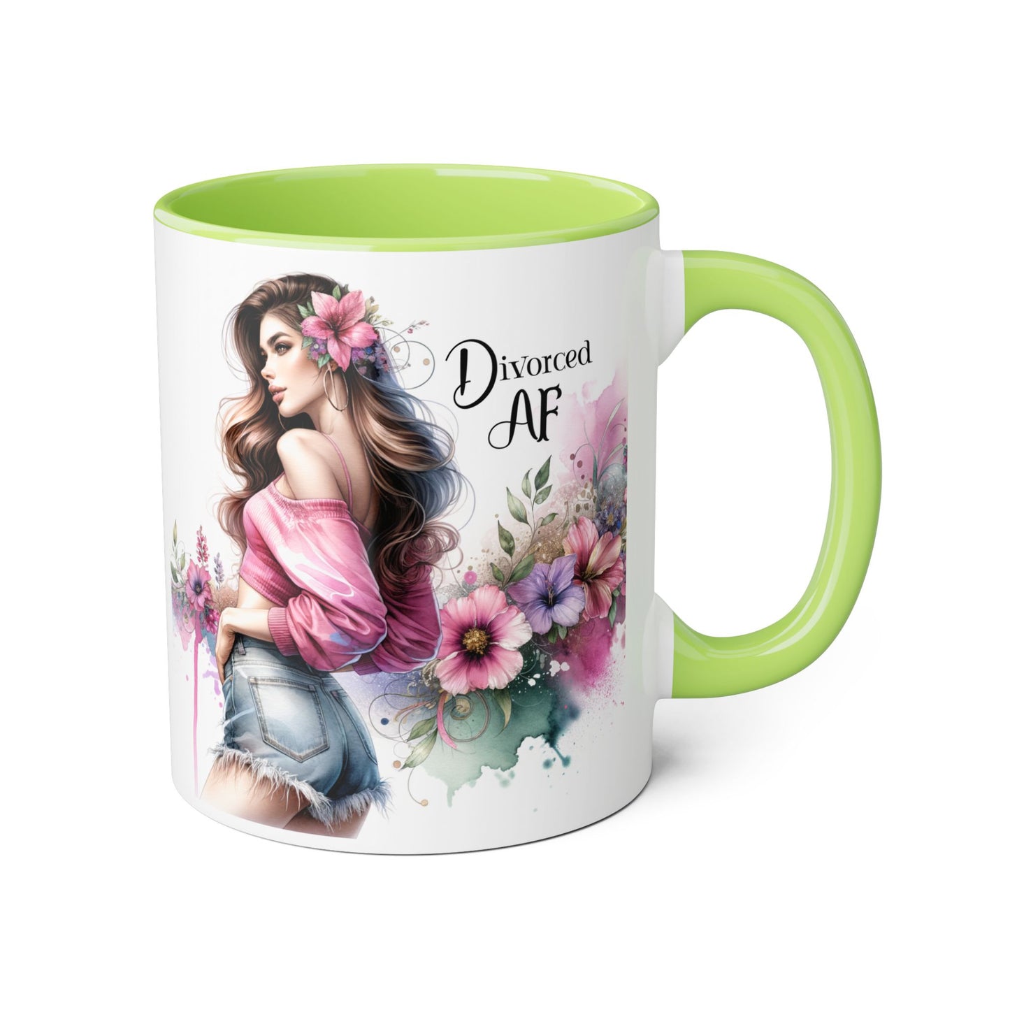 Divorced AF Accent Mug, Empowering Gift for Newly Divorced, Coffee Lover Mug, Inspirational Drinkware, Funny Divorce Humor
