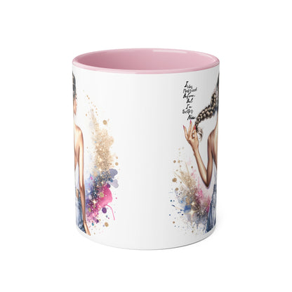 I Was Married Before But I'm Better Now Humoristic Artistic Accent Mug, 11oz | Vibrant Coffee Cup, Gift for Her, Inspirational Decor, Stylish Drinkware, Unique Artwork