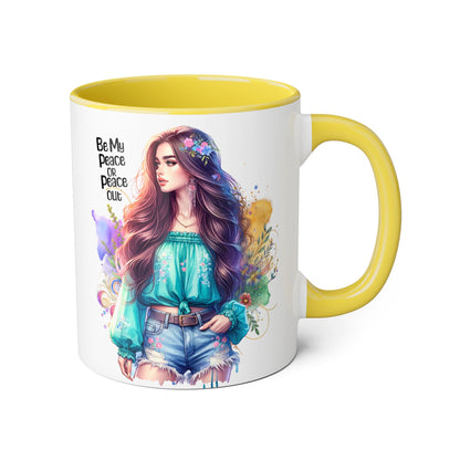 Mug - Be My Peace or Peace Out Accent Mug, 11oz