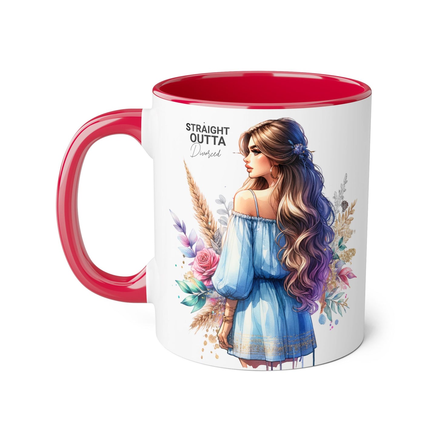 Straight Outta Divorced Humoristic Artistic Accent Mug -  Inspiring Gift for Her, Coffee Tea Cup, Home & Kitchen Decor, Personalized Unique Gift