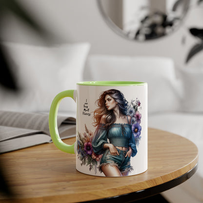Floral Accent Mug - I Can Buy Myself Flowers , Gift for Her, Coffee Lover, Self-Care, Home Decor, Women Empowerment