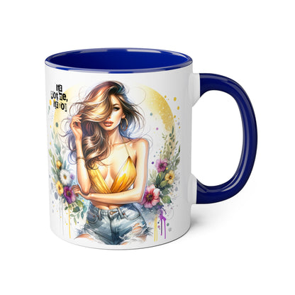 It's Not Me, It's You Humoristic Vibrant Floral Accent Mug, 11oz Coffee Cup, Mother's Day Gift, Boho Chic, Cozy Home Decor, Artist Designed Drinkware