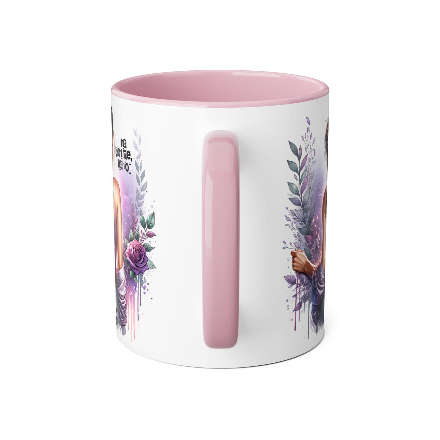 It's Not Me, It's You Humoristic Boho Chic Accent Mug, Inspirational Coffee Cup, Floral Design Mug, Unique Gift for Her, Self-Love and Motivation Mug