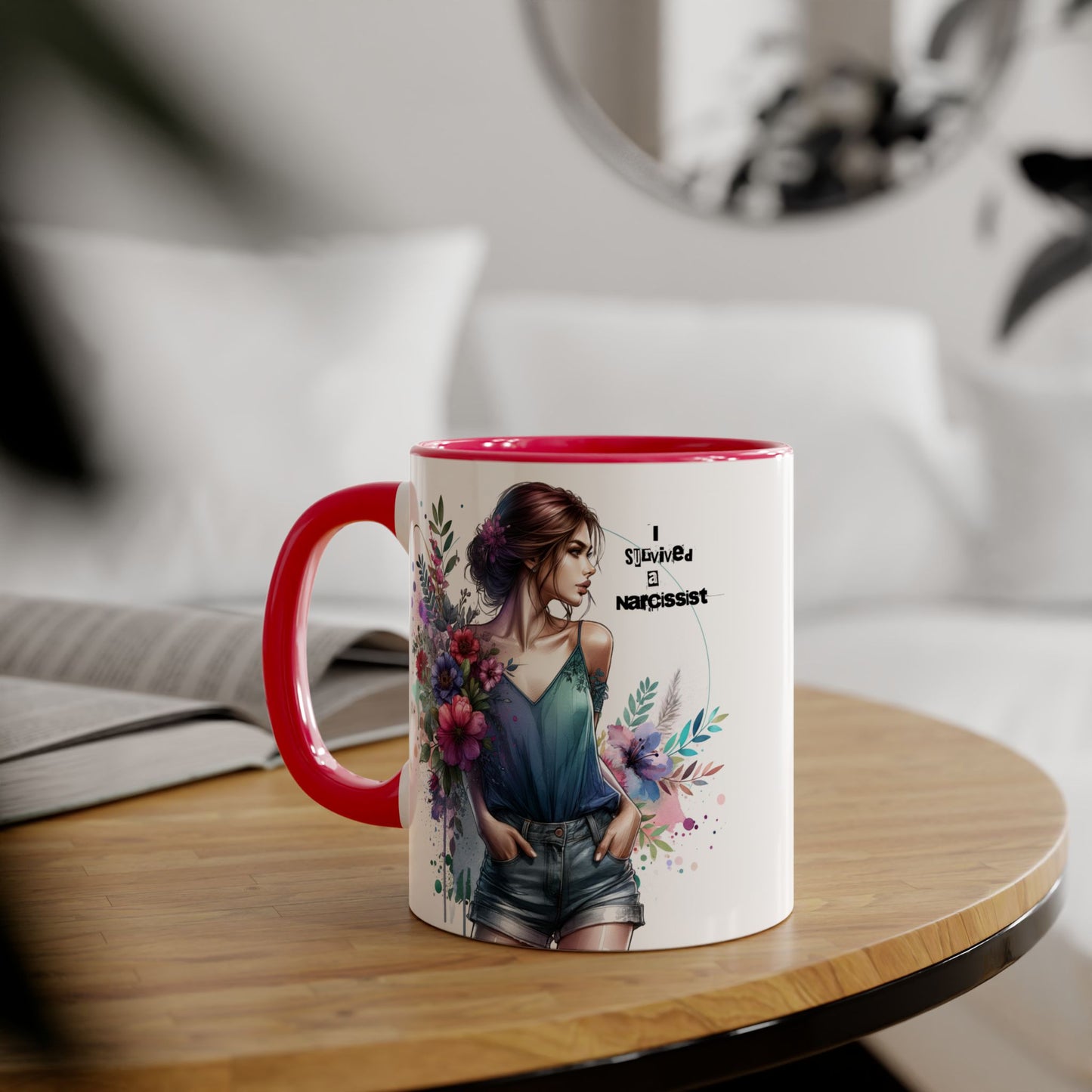 Floral Art Accent Mug - Stay Wild & Nameless, Bohemian Coffee Cup, Floral Gift for Her, Unique Home Decor, Mug for Tea Lovers