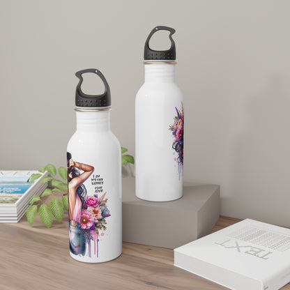 I Am My Own Happily Ever After Floral Art Stainless Steel Water Bottle - Stylish and Sustainable Hydration