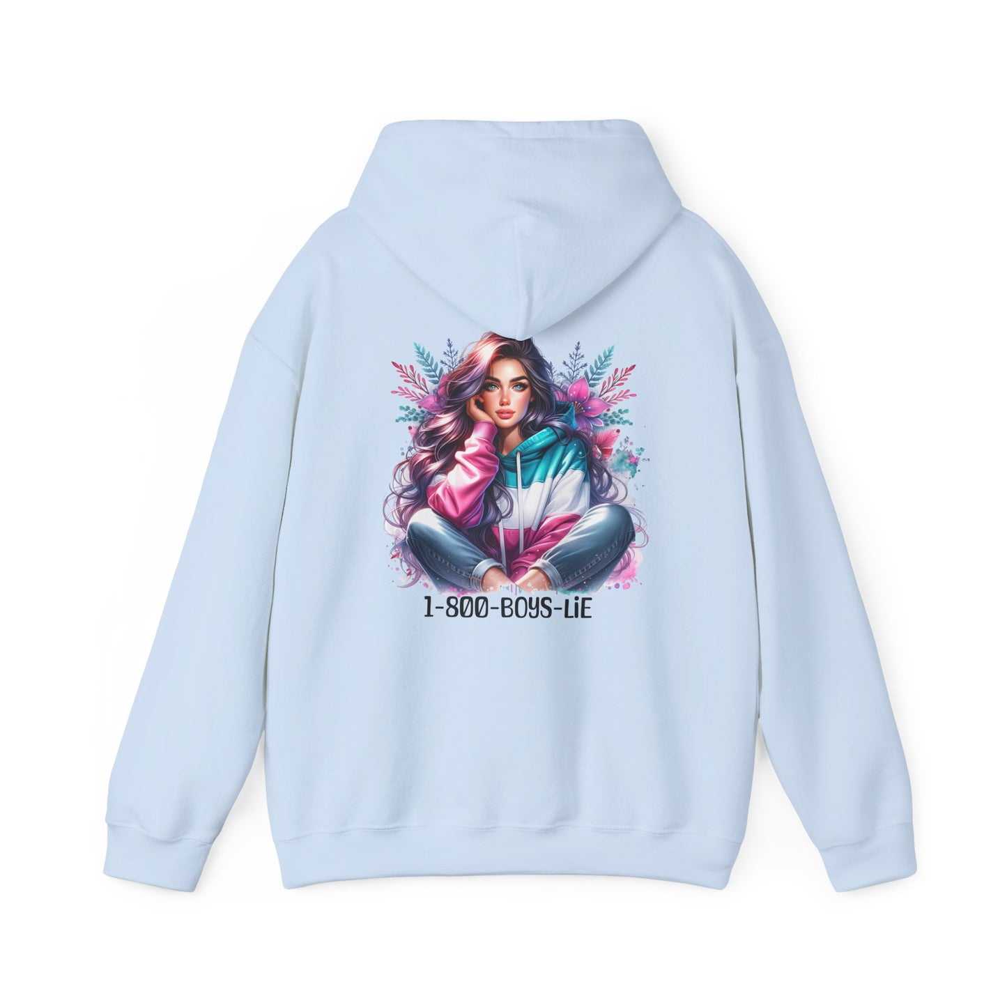 1-800-Boys-Lie Colorful Graphic Hoodie for Women, Cozy Unisex Sweatshirt, Trendy Streetwear, Perfect Gift for Any Occasion