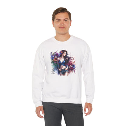I Am My Own Happily Ever After  Floral Goddess Sweatshirt | Cozy Unisex Crewneck | Perfect Gift for Fall/Winter, Artistic Apparel, Wall Art Sweatshirt, Everyday Wear