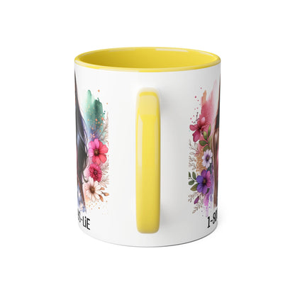 1-800-BOYS-LIE Stylish Floral Accent Mug, 11oz Coffee Mug, Gift for Her, Trendy Drinkware, Unique Birthday Present, Coffee Lover's Companion