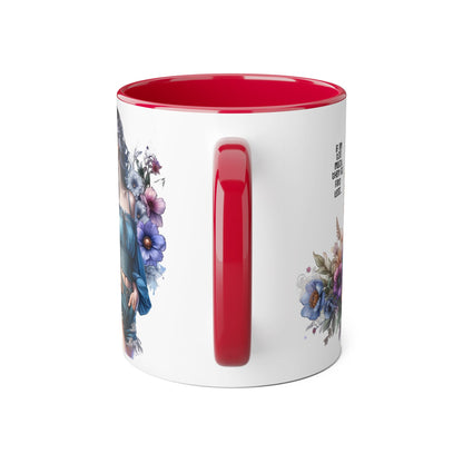 Floral Art Accent Mug, Inspirational Coffee Cup, Gift for Her, Flower Design Mug, Motivational Tea Mug, Unique Housewarming Gift