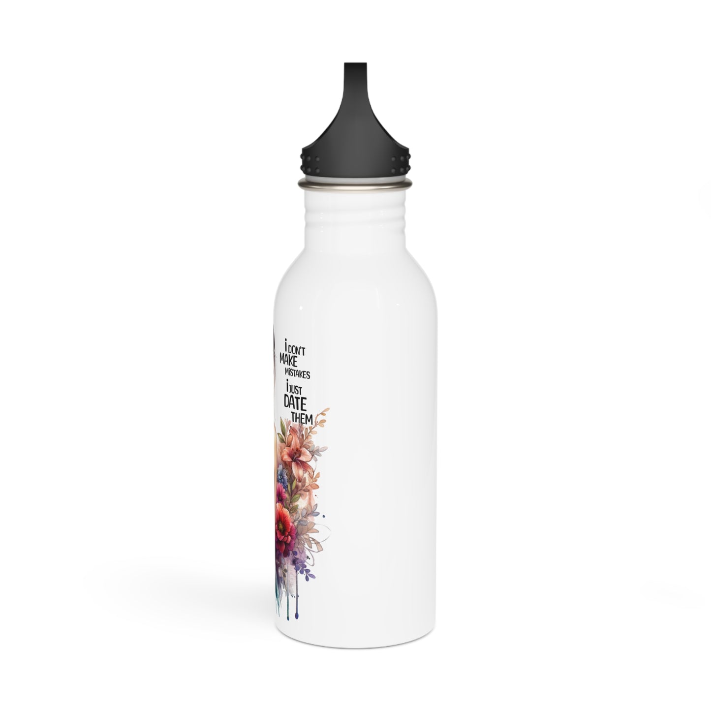 I Don't Make Mistakes, I Date Them Floral Bride Stainless Steel Water Bottle, Wedding Gift, Eco-Friendly Hydration, Bridal Party Favor, Floral Water Bottle