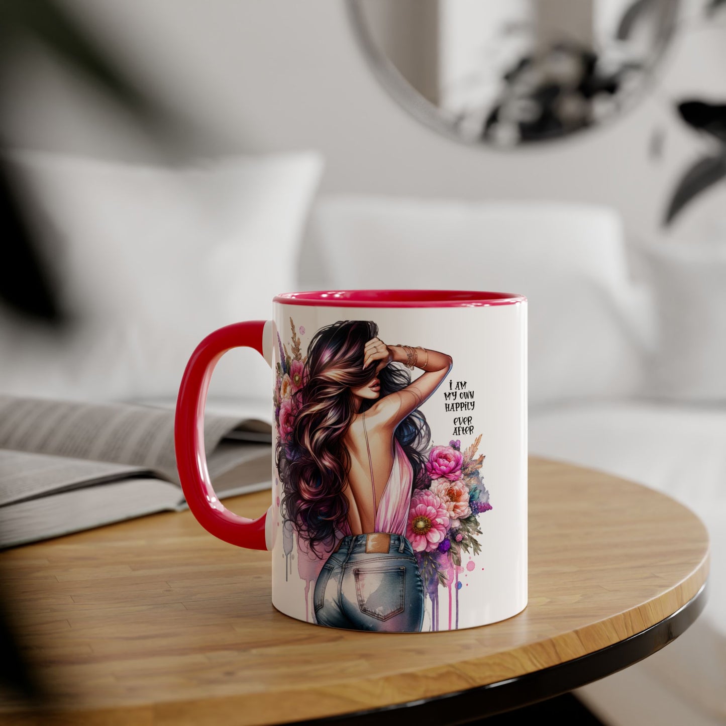 I Am My Own Happily Ever After Self-Love Floral Accent Mug - 11oz Inspirational Coffee Cup