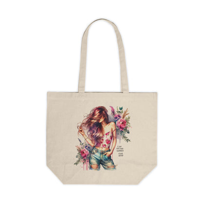 I Am My Own Happily Ever  After Floral Boho Canvas Tote Bag - Perfect for Shopping, Beach Days, Gift for Her, Eco-Friendly Bag, Art Lovers Tote