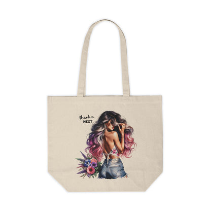Thank U, Next Floral Art Tote Bag | Thank U Next Shopping Bag, Eco-Friendly Grocery Tote, Gift for Her, Everyday Carryall, Trendy Reusable Shopper