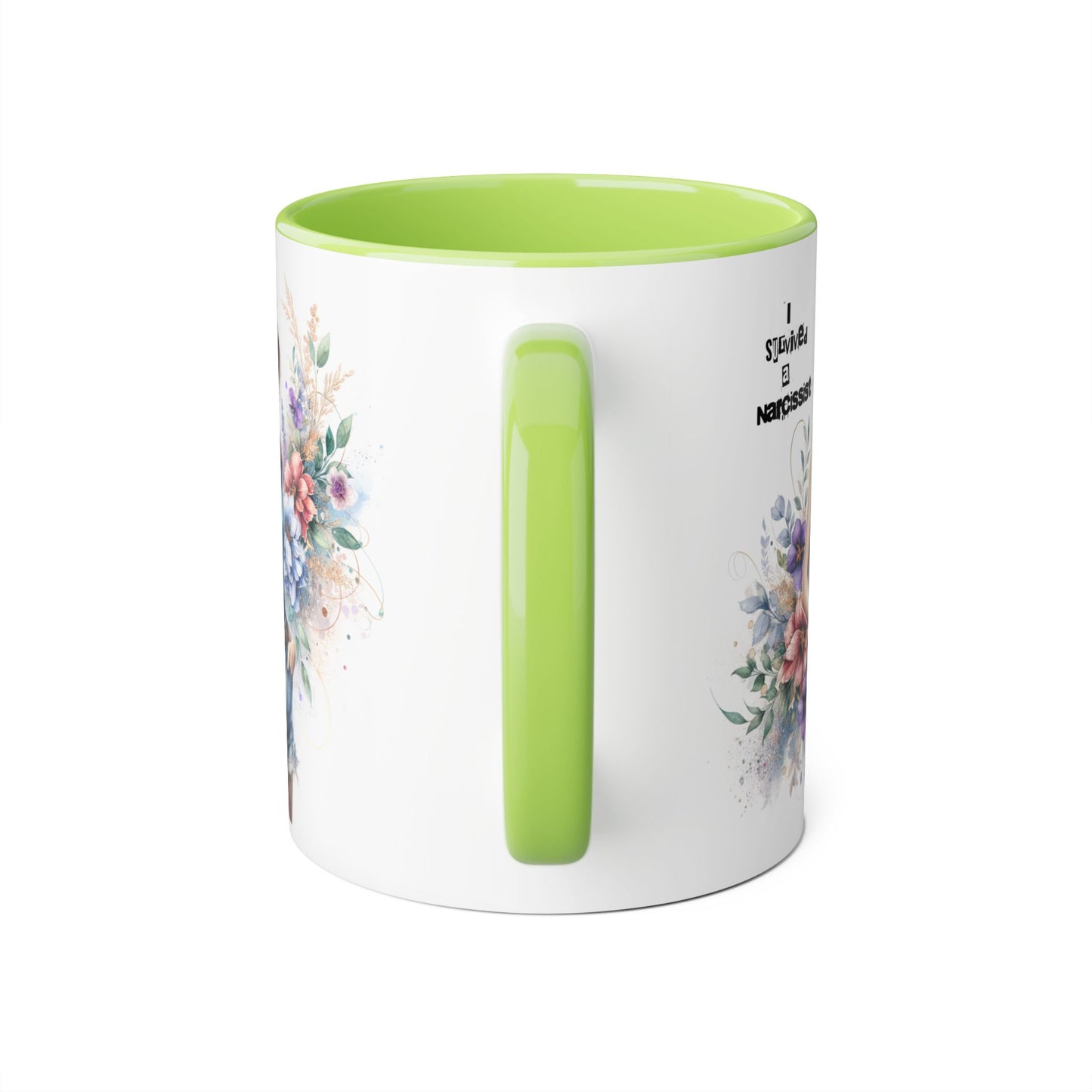 Narcissist Accent Mug, Unique Coffee Cup Gift, Floral Design Mug, Perfect for Self-Care Lovers, Inspirational Drinkware