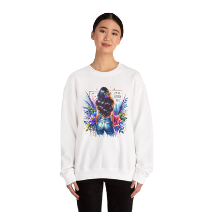 I'm Too Cute For My Ex Floral Art Crewneck Sweatshirt - Stylish, Cozy Unisex Sweatshirt for Casual Wear, Gift for Her, Fashion Trend, Inspirational Quote