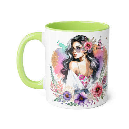 I Can Buy Myself Flowers Floral Accent Mug, Inspirational Gift, Coffee Mug, Artful Tea Cup, Unique Drinkware, Mother's Day, Home Decor