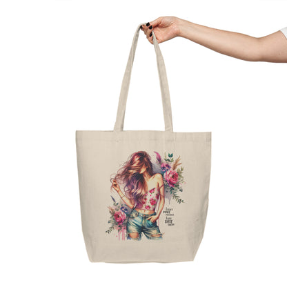 I Don`t Make Mistakes, I Just Date Them Floral Boho Canvas Shopping Tote, Eco-Friendly Grocery Bag, Reusable Tote, Beach Bag, Gift for Her, Bohemian Tote Bag
