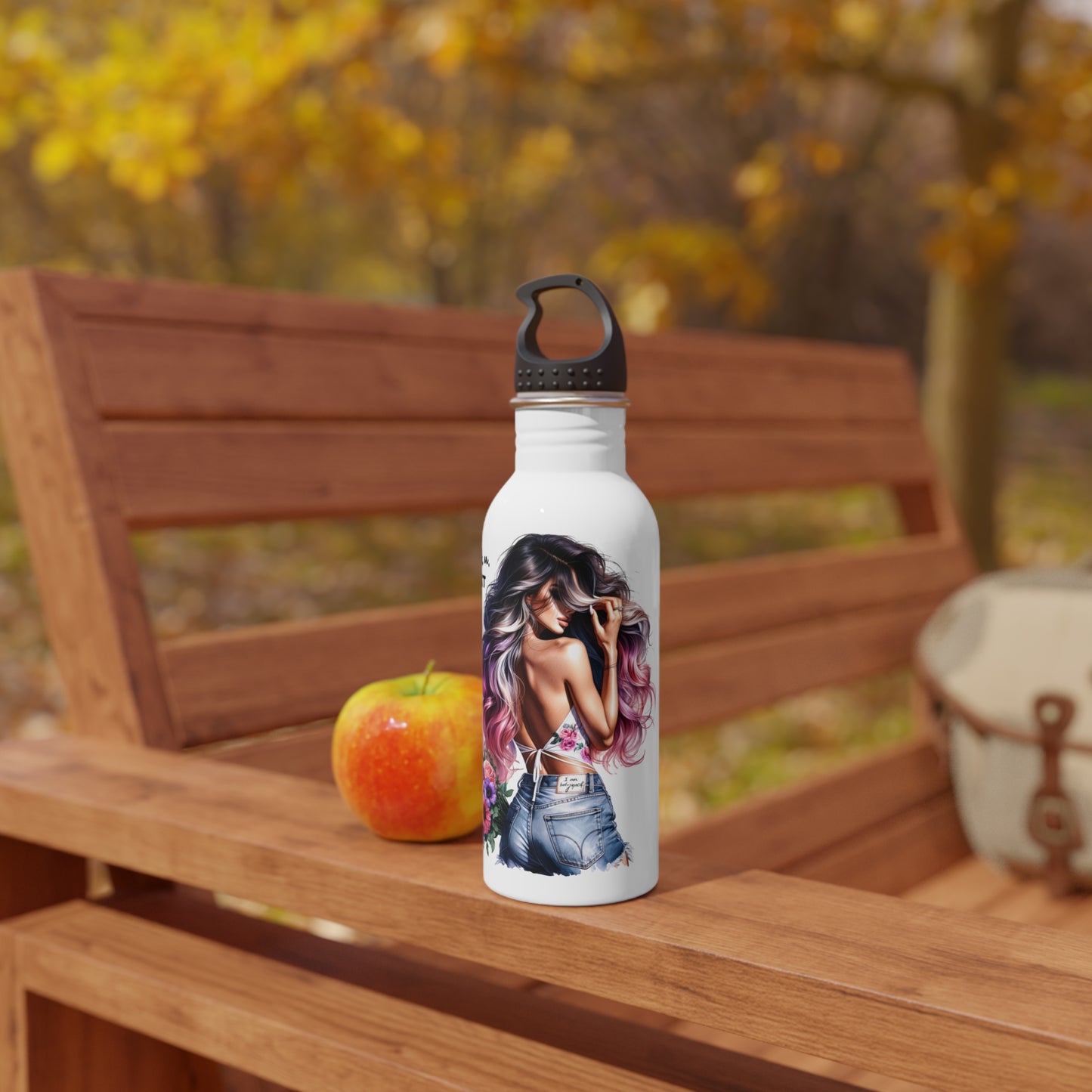 Thank U, Next Stylish Stainless Steel Water Bottle, Trendy Reusable Hydro Flask, Eco-friendly Gift for Women, Motivational Water Bottle, Floral Design