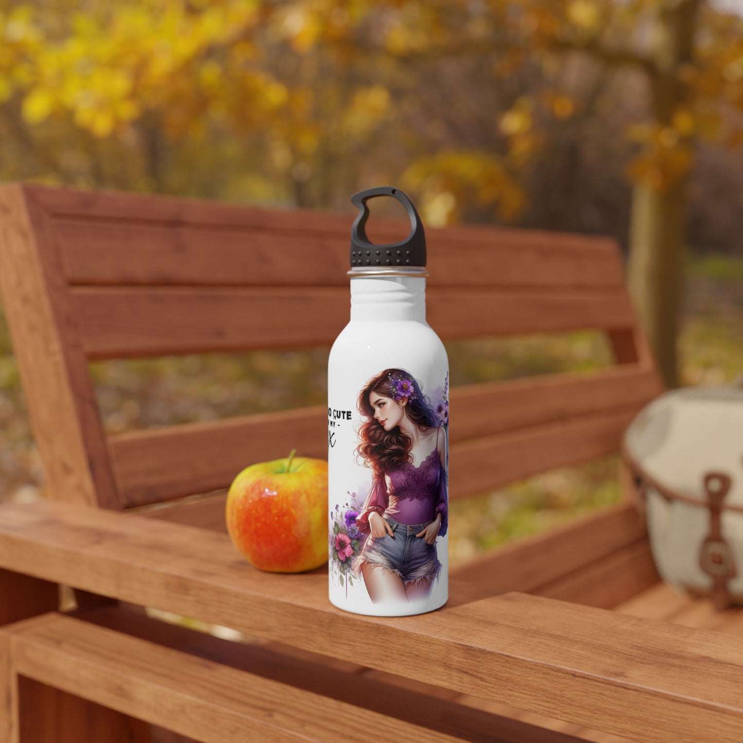 I'm Too Cute For My Ex  Stainless Steel Water Bottle for Her, Funny Gift for Friends, Eco-Friendly Sports Bottle, Floral Design, Hydration Accessory