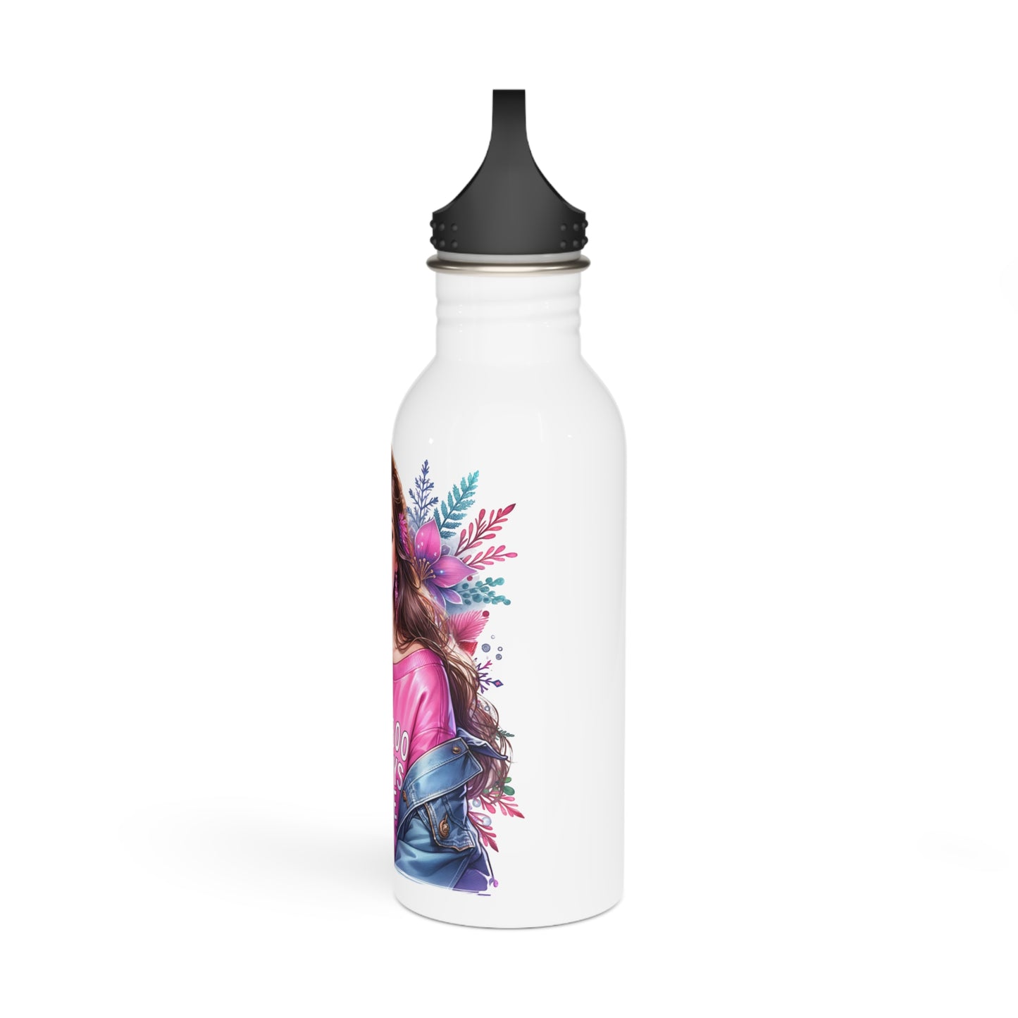 1-800-Boys-Lie Stylish Stainless Steel Water Bottle with Floral Design - Perfect for Hydration, Gym, Travel, Gifts, Fashion