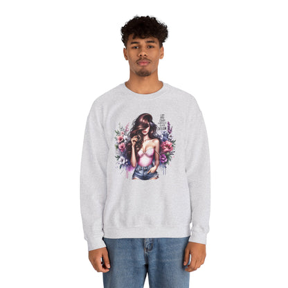 I Am My Own Happily Ever After  Floral Goddess Crewneck Sweatshirt, Cozy Women's Apparel, Boho Style, Gift for Her, Trendy Sweatshirt, Chic Layering Piece